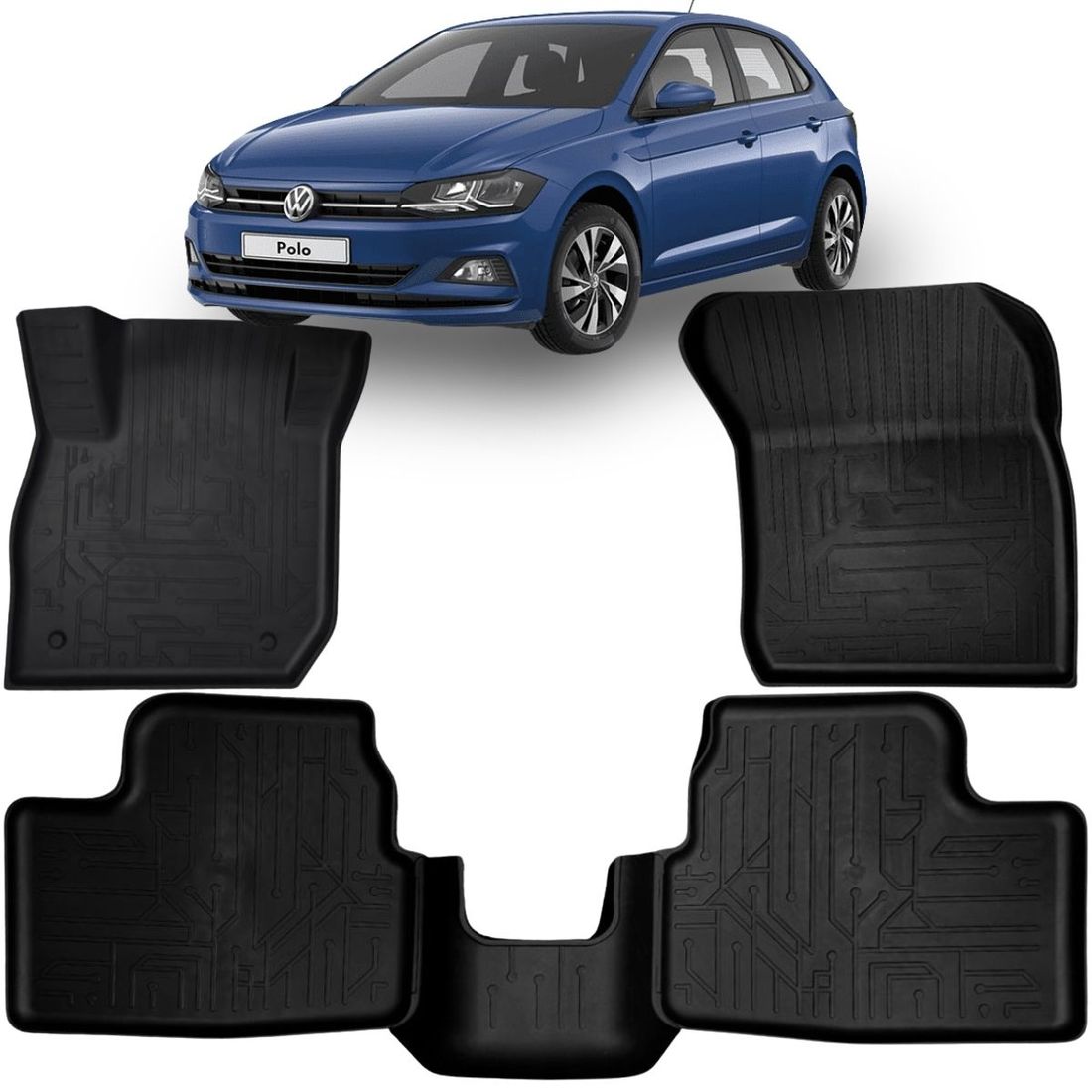 Conjunto Tapete Bandeja Volkswagen Polo 4 Portas Após 2017