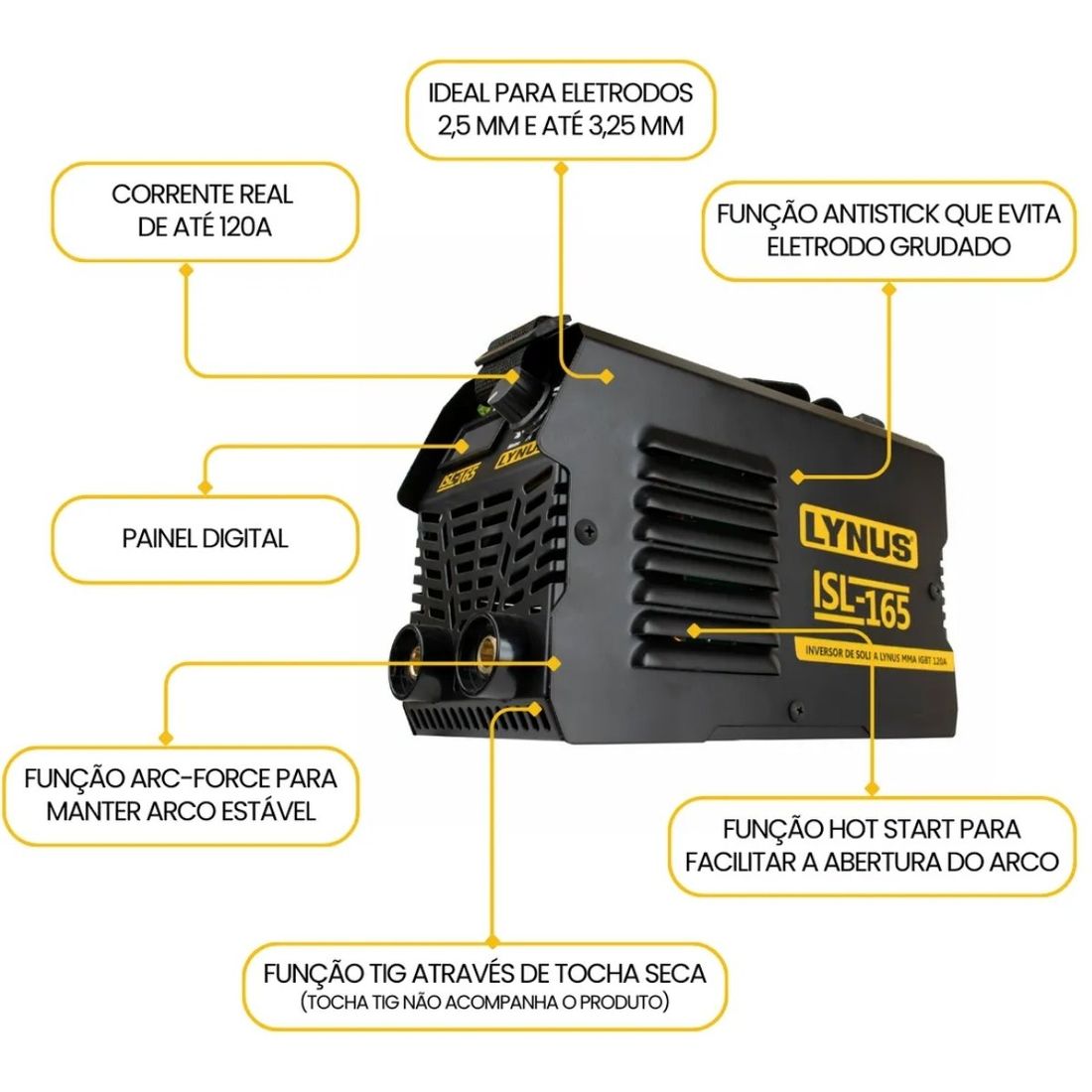 Kit Inversor Solda Elétrica 220v + Máscara Automática Lynus
