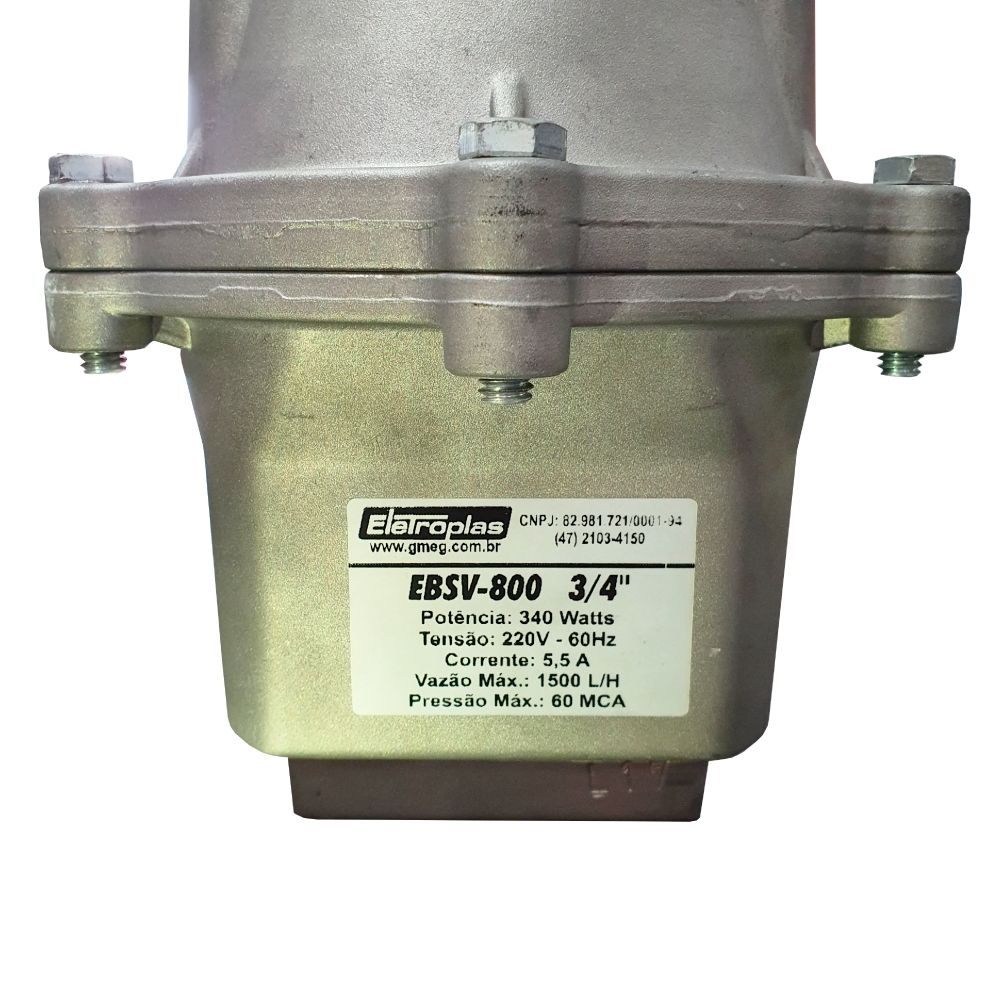 Motobomba Submersa Vibratória 340W 220V Eletroplás EBSV800