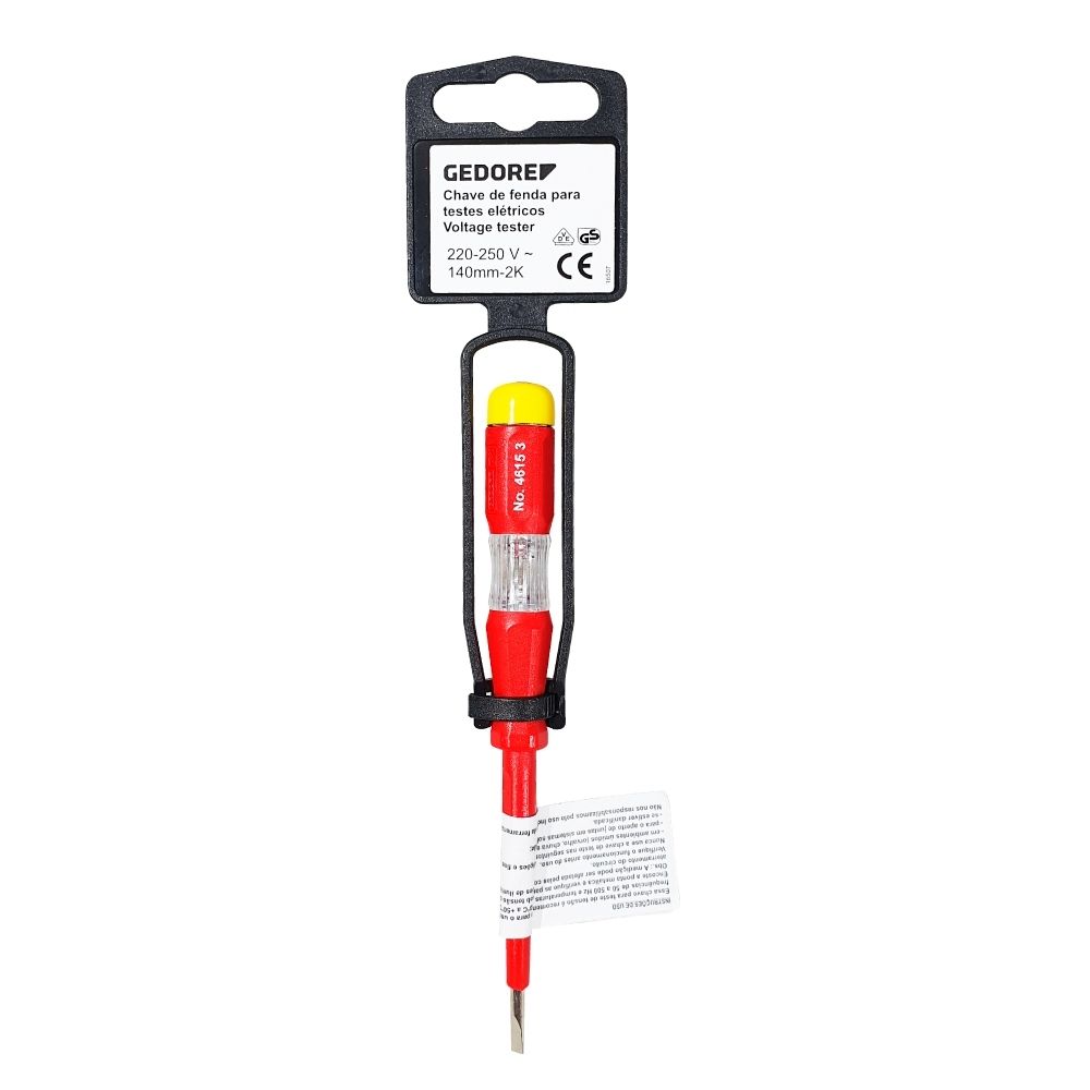 Chave de Fenda 3mm Teste Elétrico VDE Gedore G 4615-3