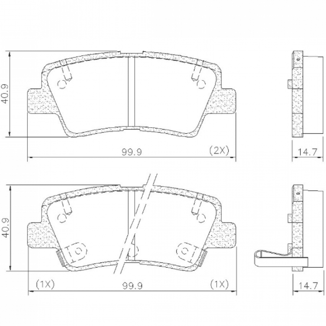 Pastilha Freio Traseiro Hyundai Creta 2021 em diante Pastilha Freio Traseiro Hyundai Creta 2021 em diante