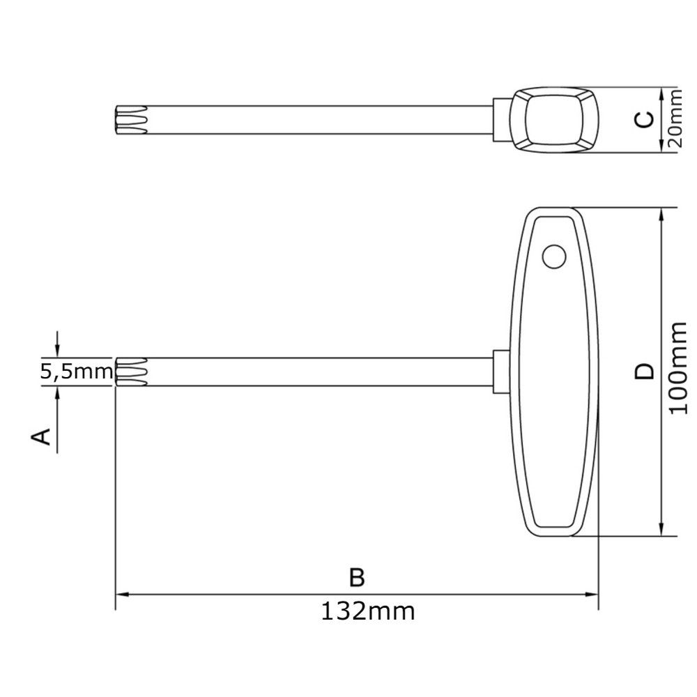 Chave Cabo T Ponta Trafix (Torx) T30 Tramontina PRO 44362/130
