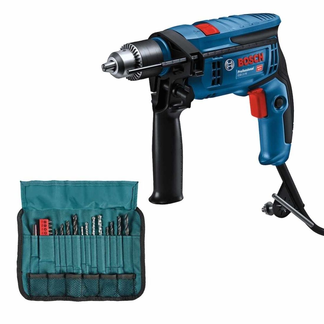 Furadeira Impacto Bosch 1/2" 750W 220V Com 23 Acessórios GSB13RE Furadeira Impacto Bosch 1/2" 750W 220V Com 23 Acessórios GSB13RE