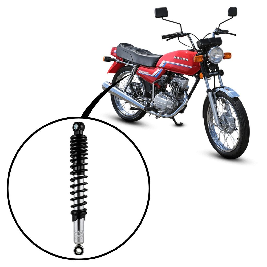 Amortecedor Honda CG 125 1983 A 1999 Cargo ES KS TITAN TODAY