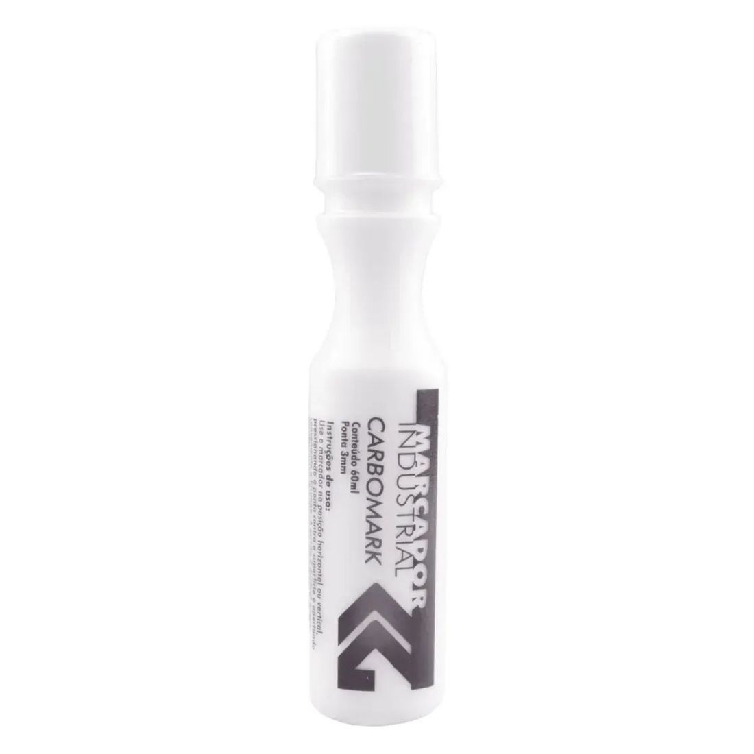 Marcador Industrial Carbomark Branco Bisnaga Plástica Ponta 3mm Carbografite