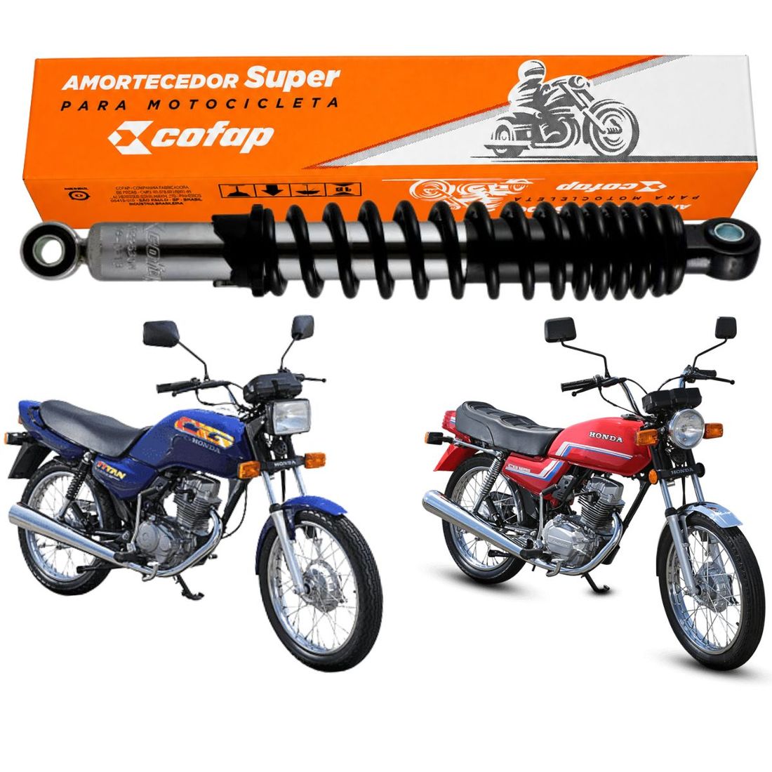 Amortecedor Honda CG 125 1983 A 1999 Cargo ES KS TITAN TODAY