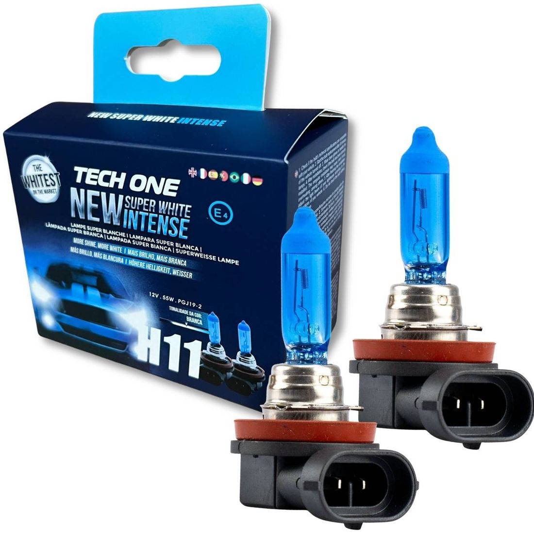Kit 2 Lâmpadas 8500K 12V 55W Super Branca H11 Tech One Kit 2 Lâmpadas 8500K 12V 55W Super Branca H11 Tech One