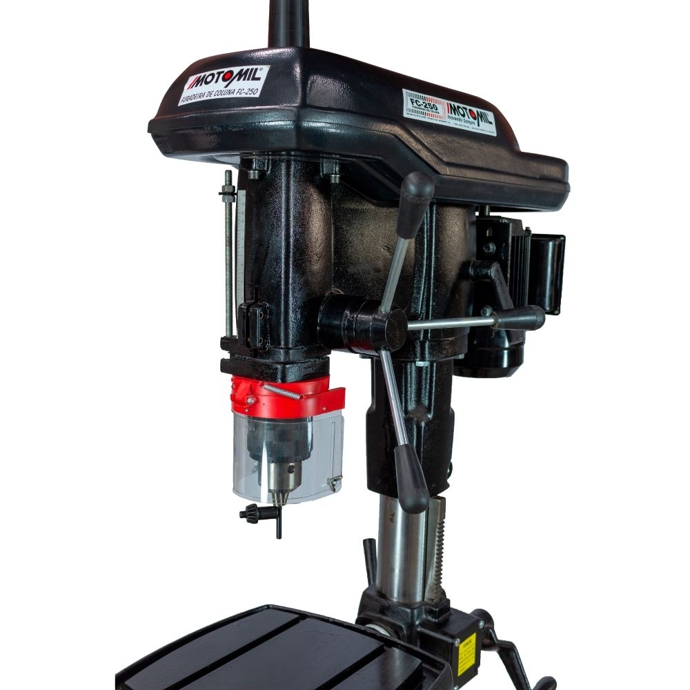 Furadeira Coluna 1" Motor 1Cv Trifásico Com Chave Segurança Motomil FC-250T