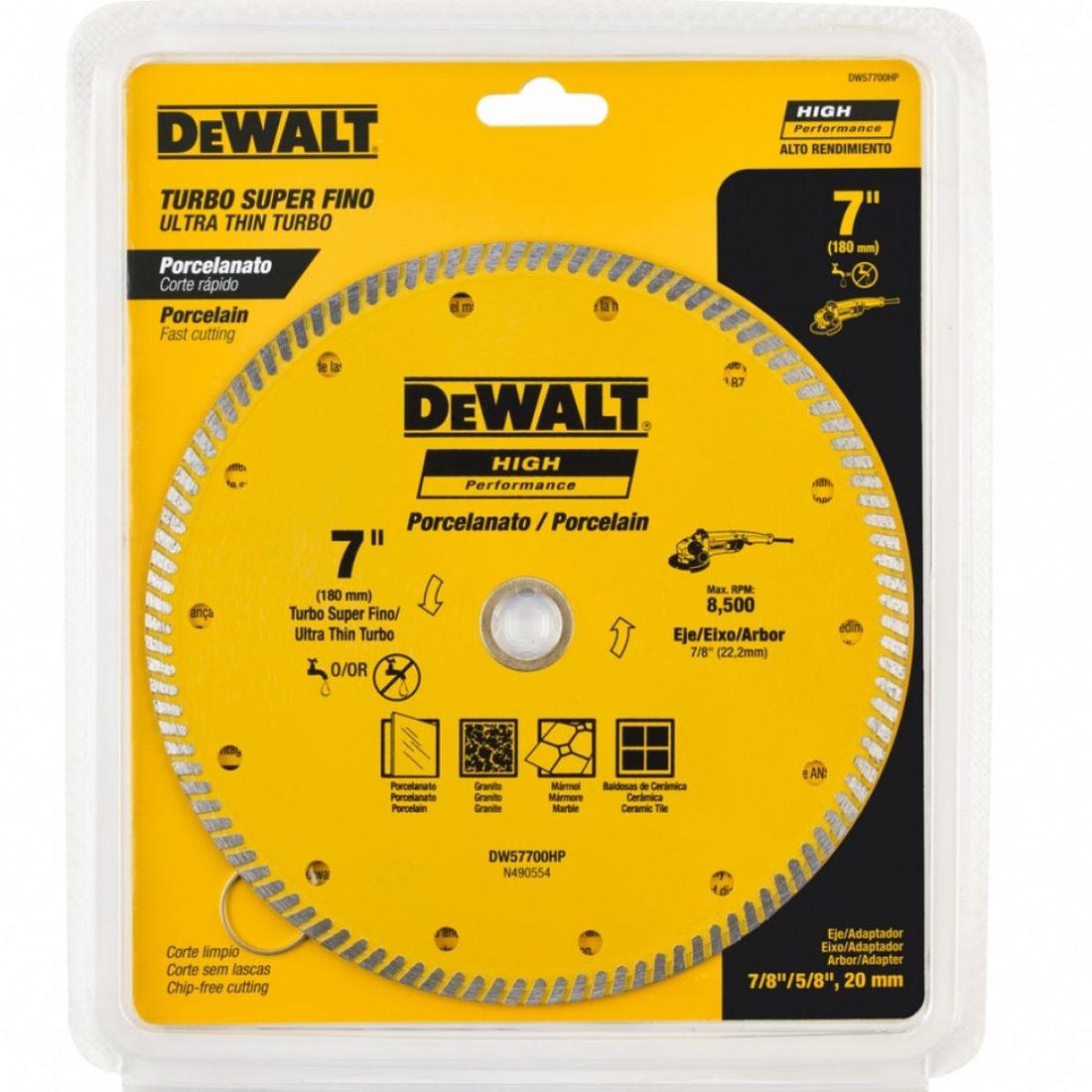 Disco Diamantado Corte Porcelanato DeWalt DW57700HP 7" (180mm)