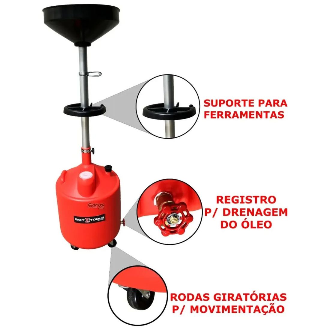 Coletor De Óleo 75 Litros Com Rodas SGT Sigma Tools Oficina
