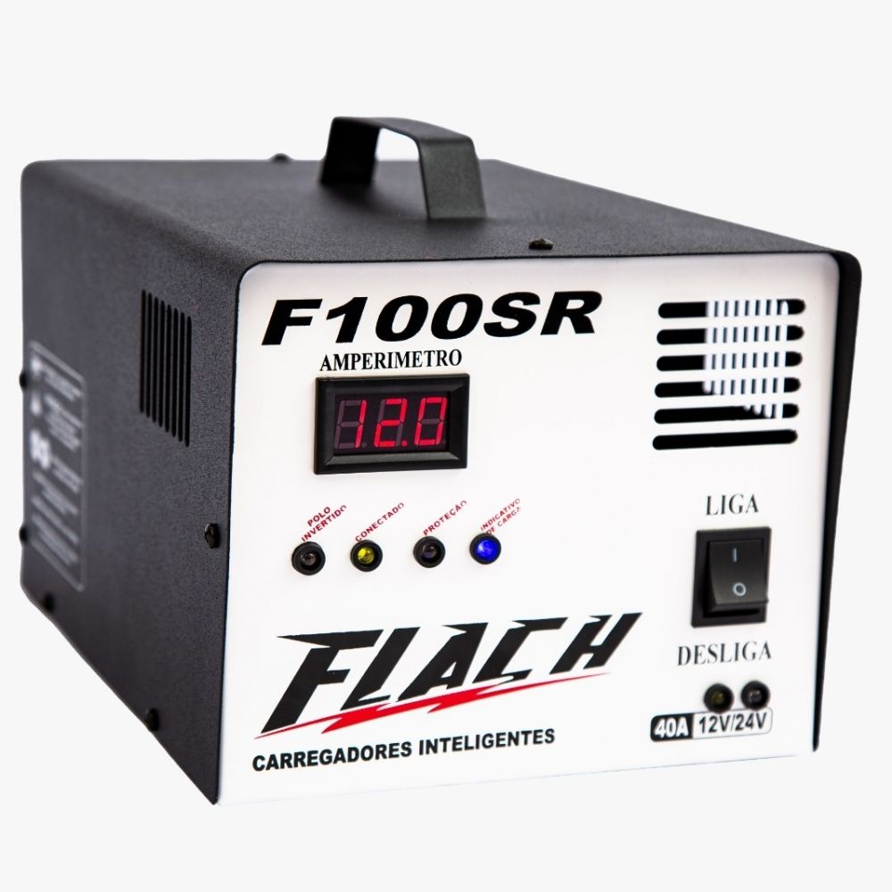 Carregador Baterias 40Ah C/Display Flach F100-12/24 SR