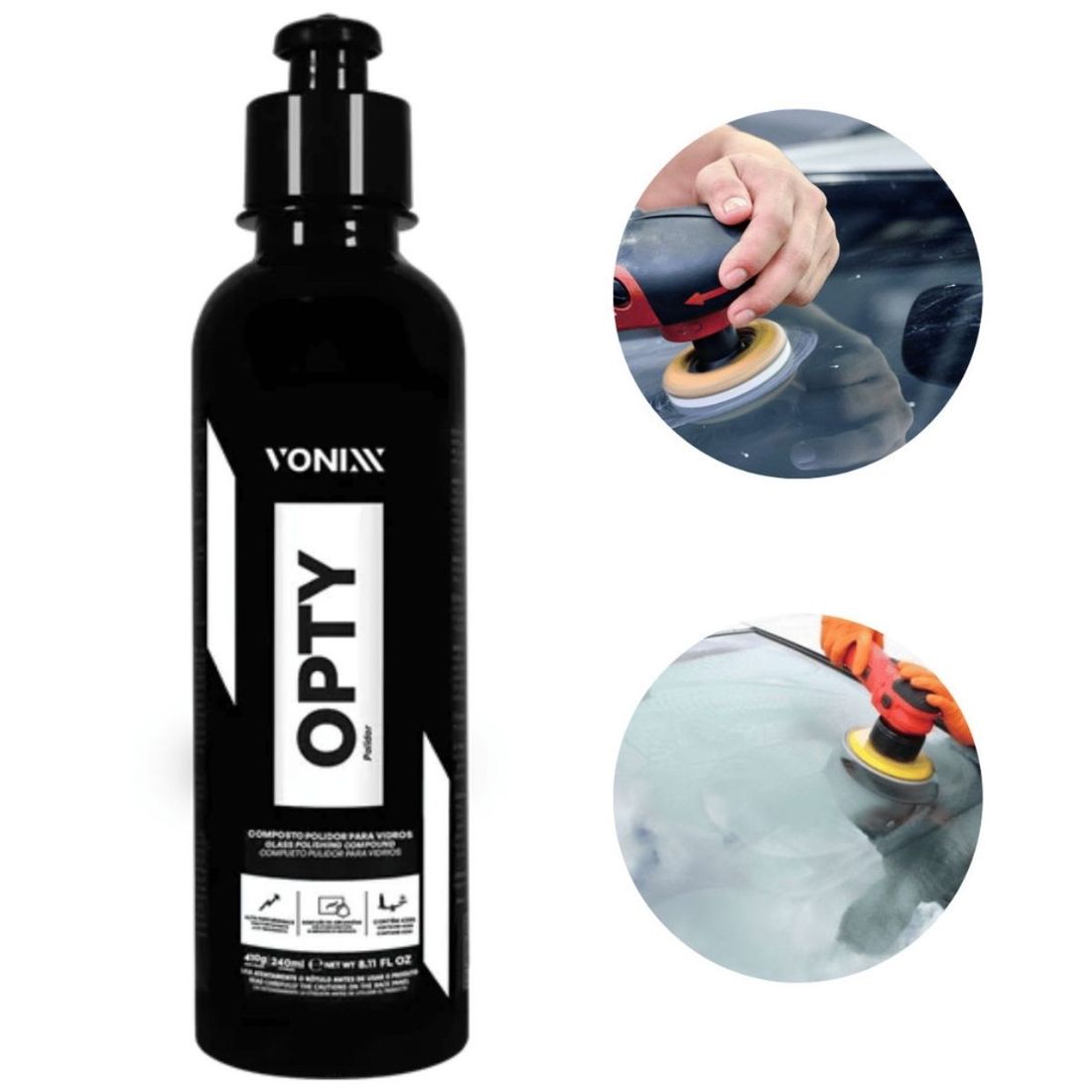 Composto Polidor Para Vidros Vonixx Opty 240ml Composto Polidor Para Vidros Vonixx Opty 240ml