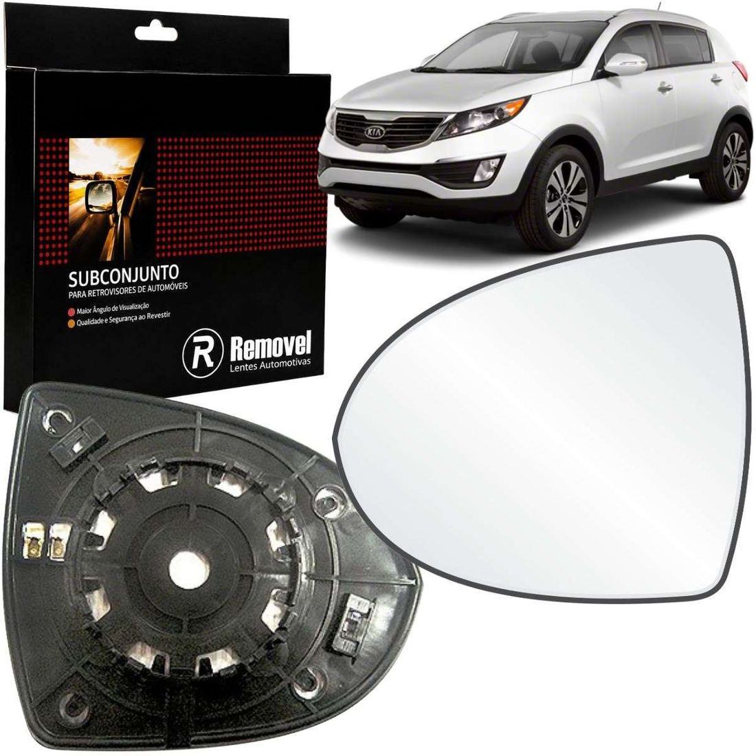 Lente Retrovisor Esquerdo Sportage 2013 A 2019 (Térmico)