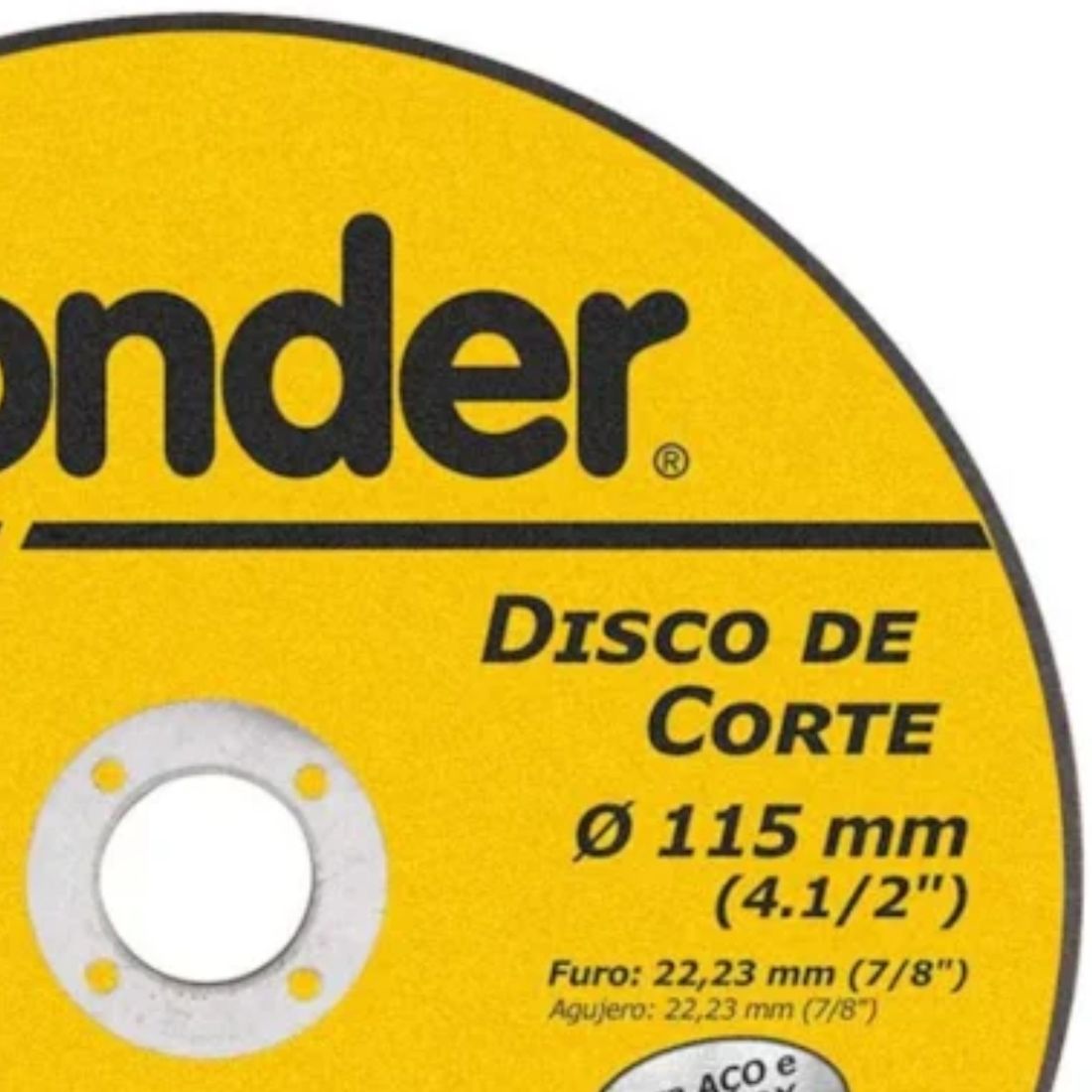 Disco de corte 4.1/2" x 1mm Metal/Inox Vonder
