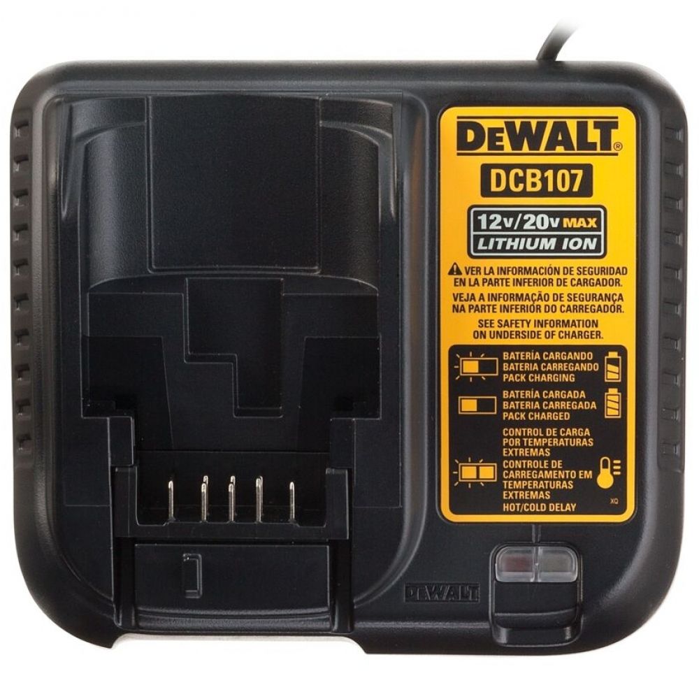 Carregador Bateria DeWalt DCB107-BR Litio Ion 12V-20V Bivolt