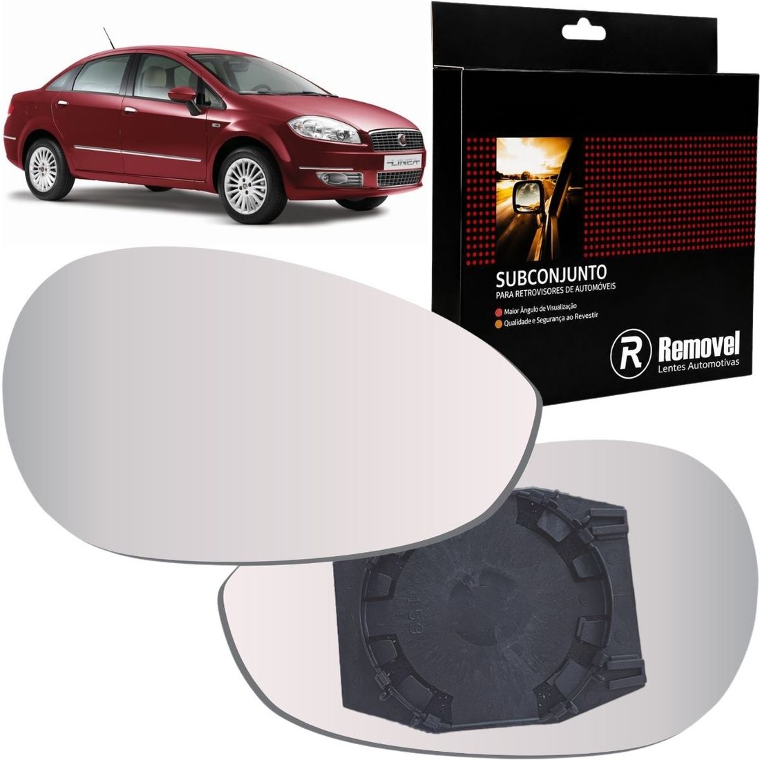 Lente Retrovisor Direito Fiat Linea 2008 A 2016