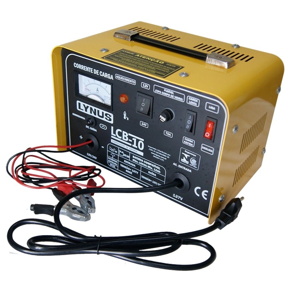 Carregador de Baterias 12V e 24V Lynus LCB-10 10 Ampéres