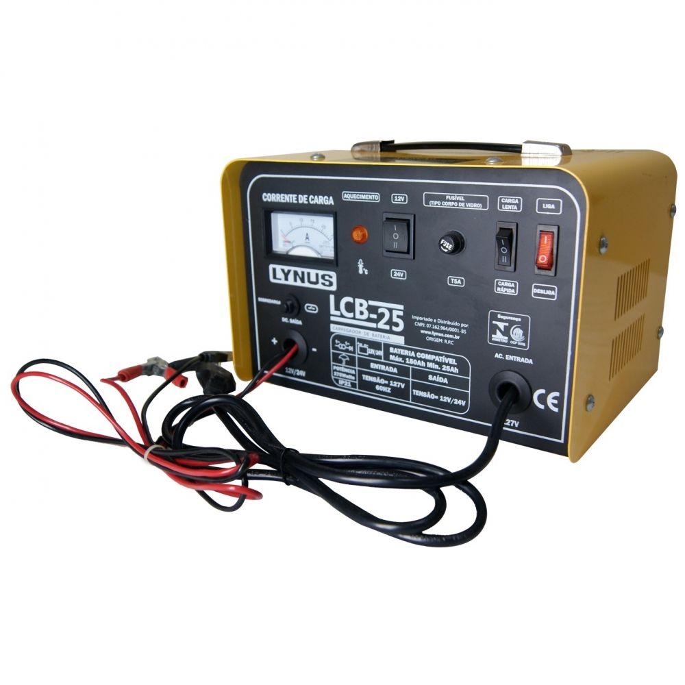 Carregador de Baterias 12V e 24V Lynus LCB-25 25 Ampéres