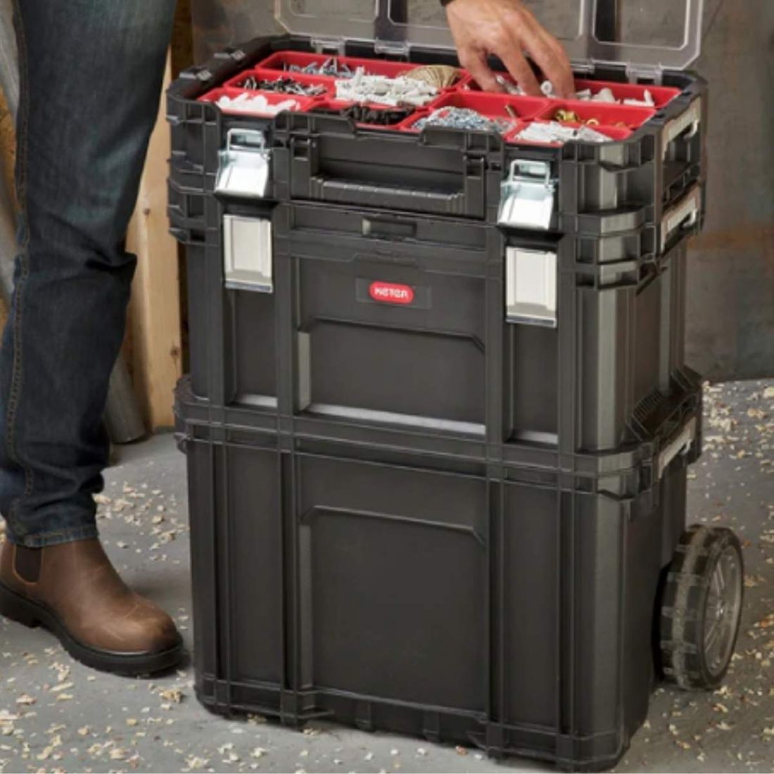 Kit Caixas Organizadoras de Ferramentas Keter 102 Litros