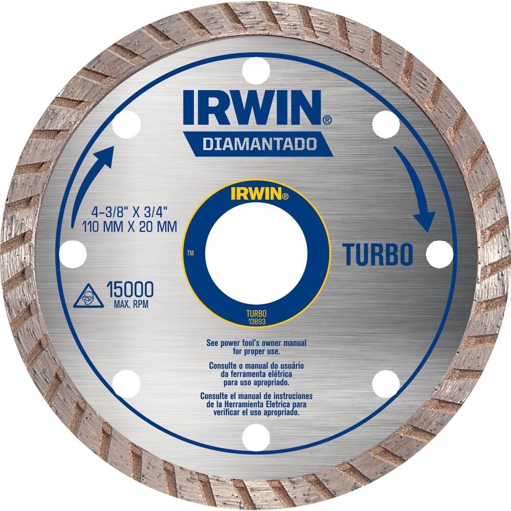 Disco Corte Diamantado 4.3/8 Pol Turbo 110 X 20mm Irwin13893