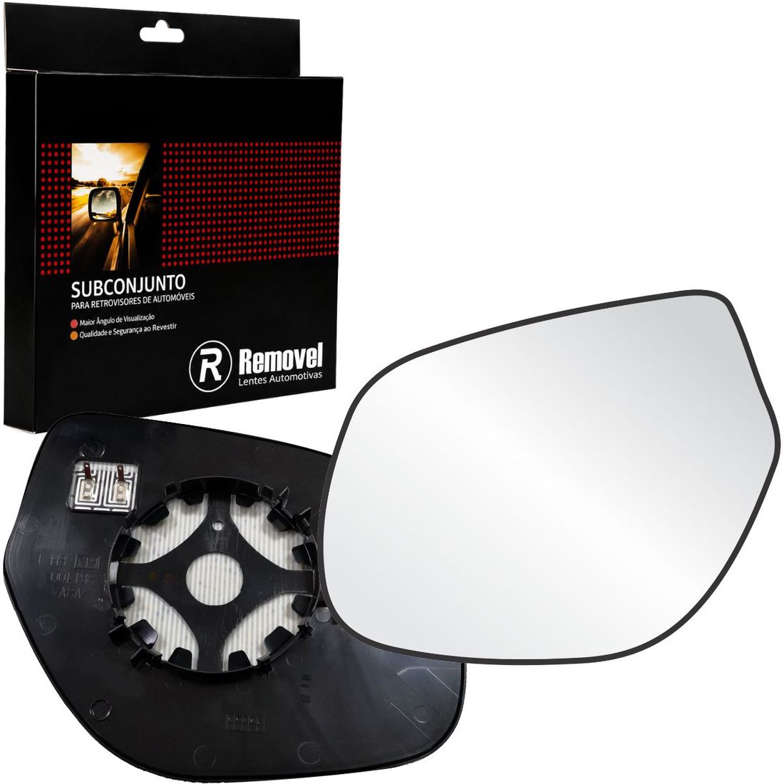 Lente Retrovisor Esquerdo Mitsubishi ASX 2010 Em Diante Com Pisca/ Redondo