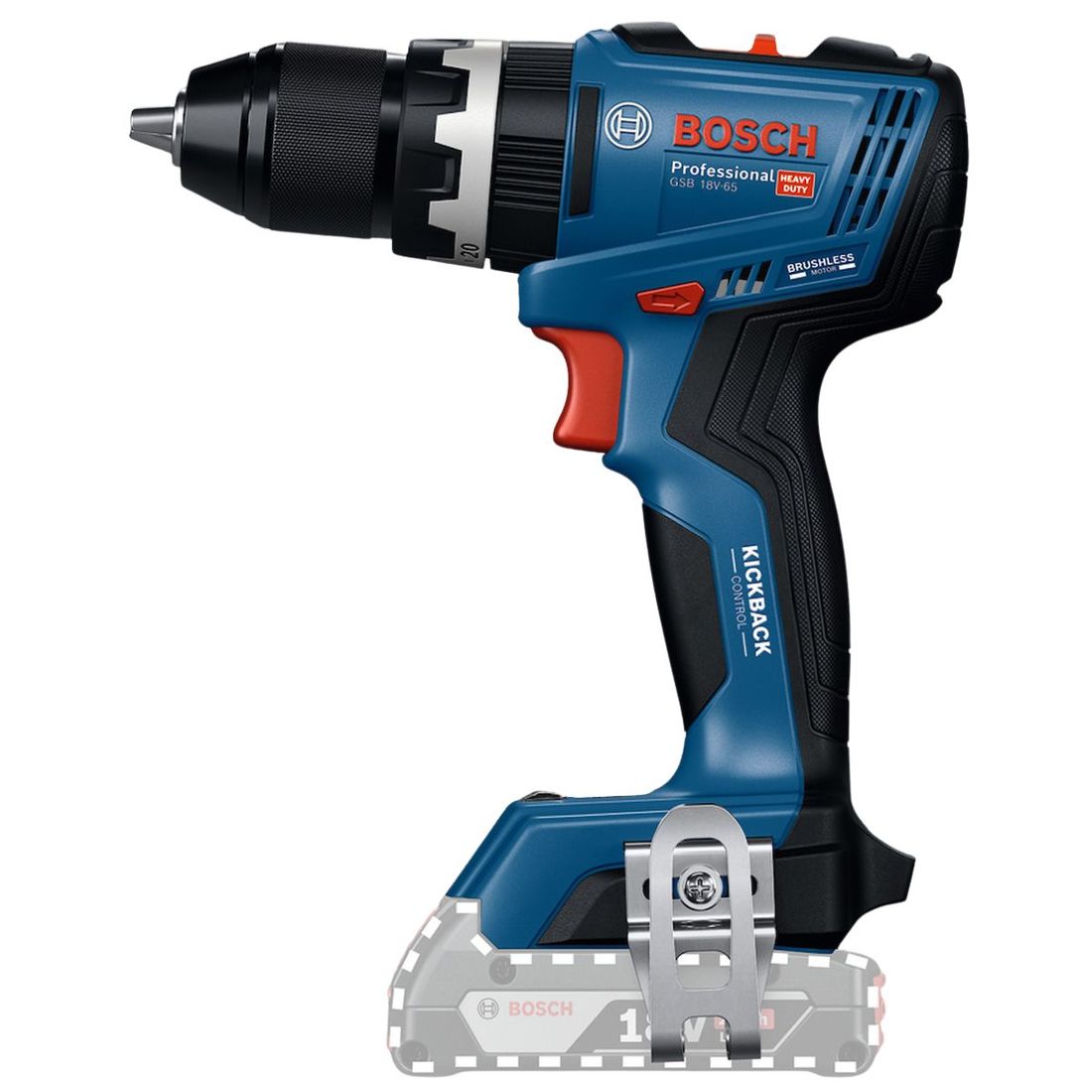 Parafusadeira e Furadeira Impacto Bosch GSB 18V-65 1/2" 18V 1 Bateria Parafusadeira e Furadeira Impacto Bosch GSB 18V-65 1/2" 18V 1 Bateria