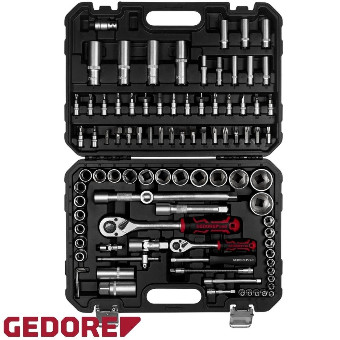 Jogo De Soquetes Gedore RED 1/4 e 1/2 94 peças R46013094