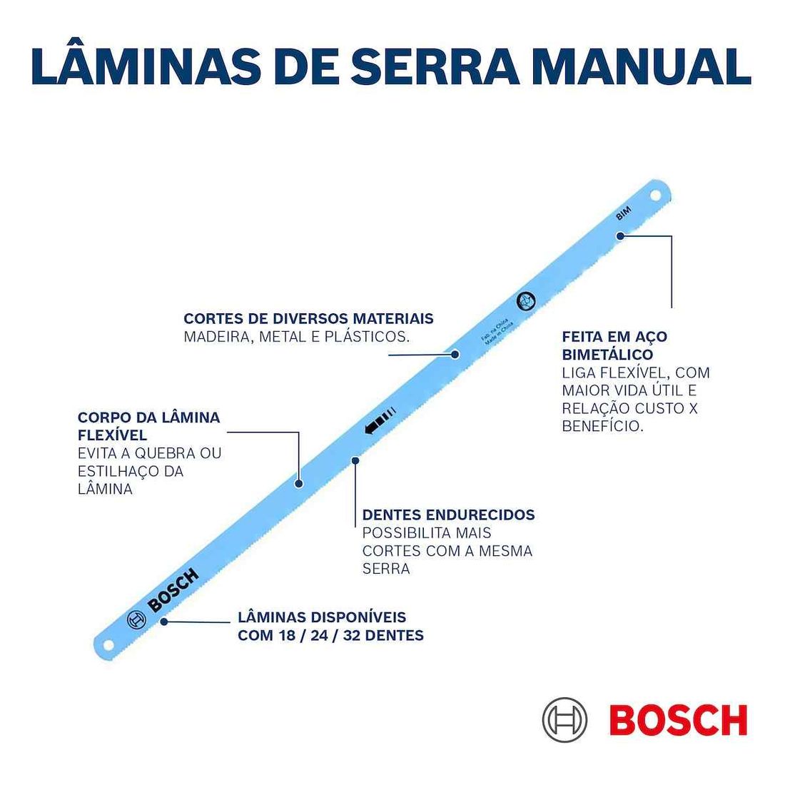 Lâmina Serra Manual Bosch 300mm 18 Dentes Lâmina Serra Manual Bosch 300mm 18 Dentes
