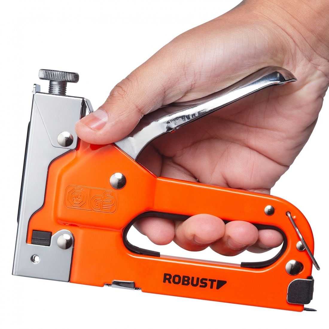 Grampeador Manual de Pressão Robust Acompanha 100 Grampos 8mm