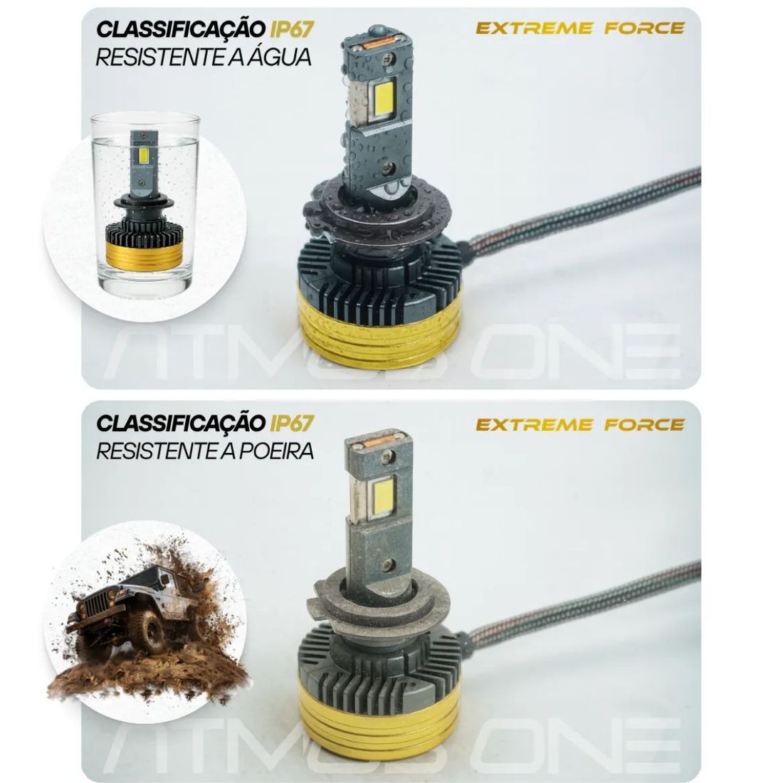 Kit 2 Lâmpadas Ultra Led Code Extreme Force H18 H7 12V 4300K