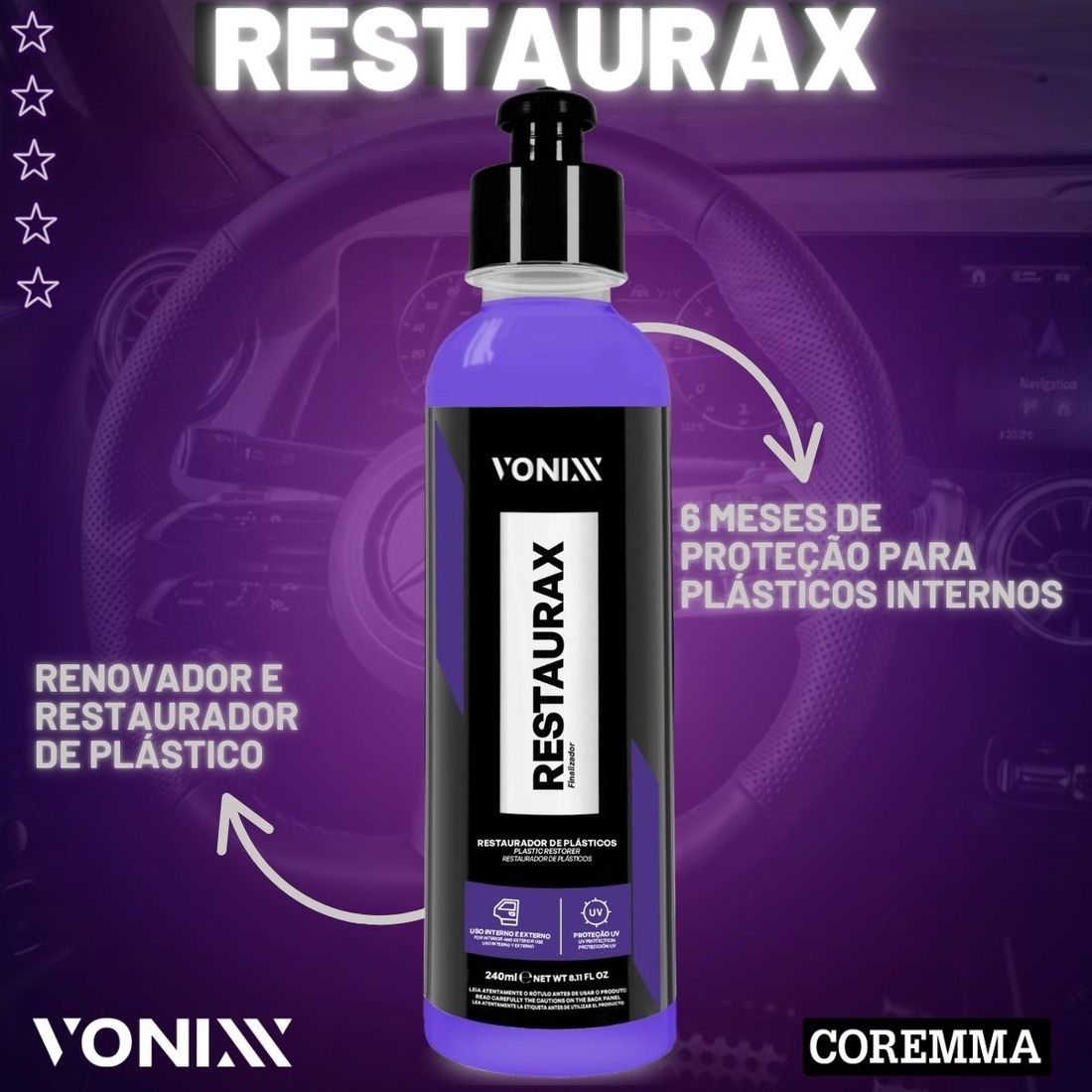 Restaurador de Plásticos Vonixx Restaurax 240ml