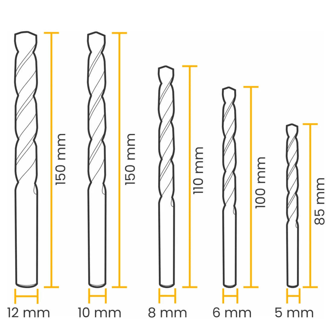 Kit Brocas Mulimaterial 5/6/8/10/12mm 5pç Omnibohrer Makita Kit Brocas Mulimaterial 5/6/8/10/12mm 5pç Omnibohrer Makita