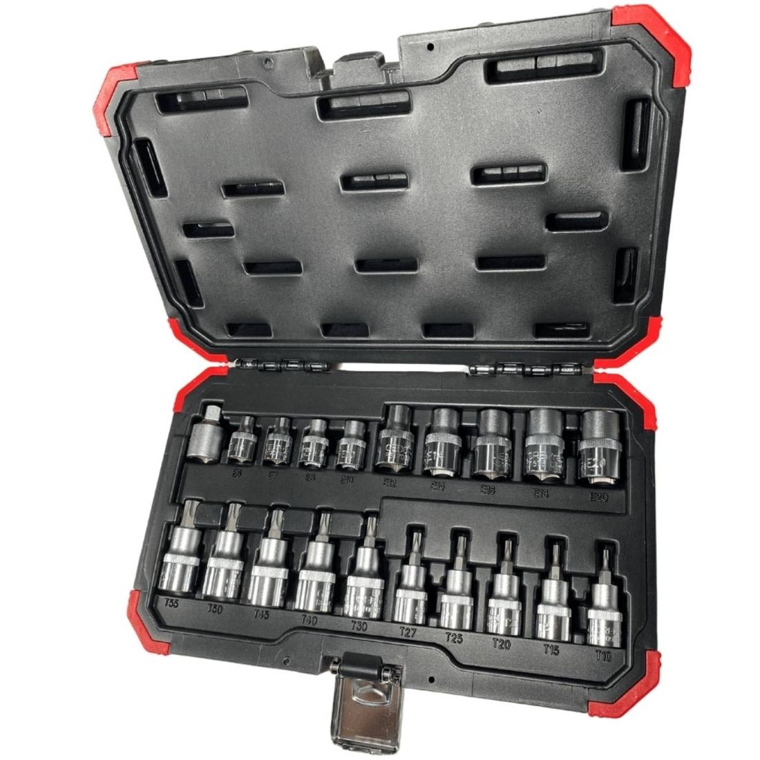 Jogo de Soquete 3/8 e 1/2 com Torx E8 ao E20 e T10 ao T55 20 Pçs Gedore Red