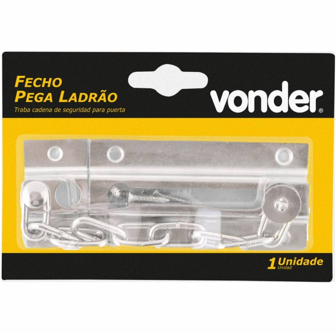 Fecho Pega Ladrão Corrente Zincado Vonder Portas 3263200120
