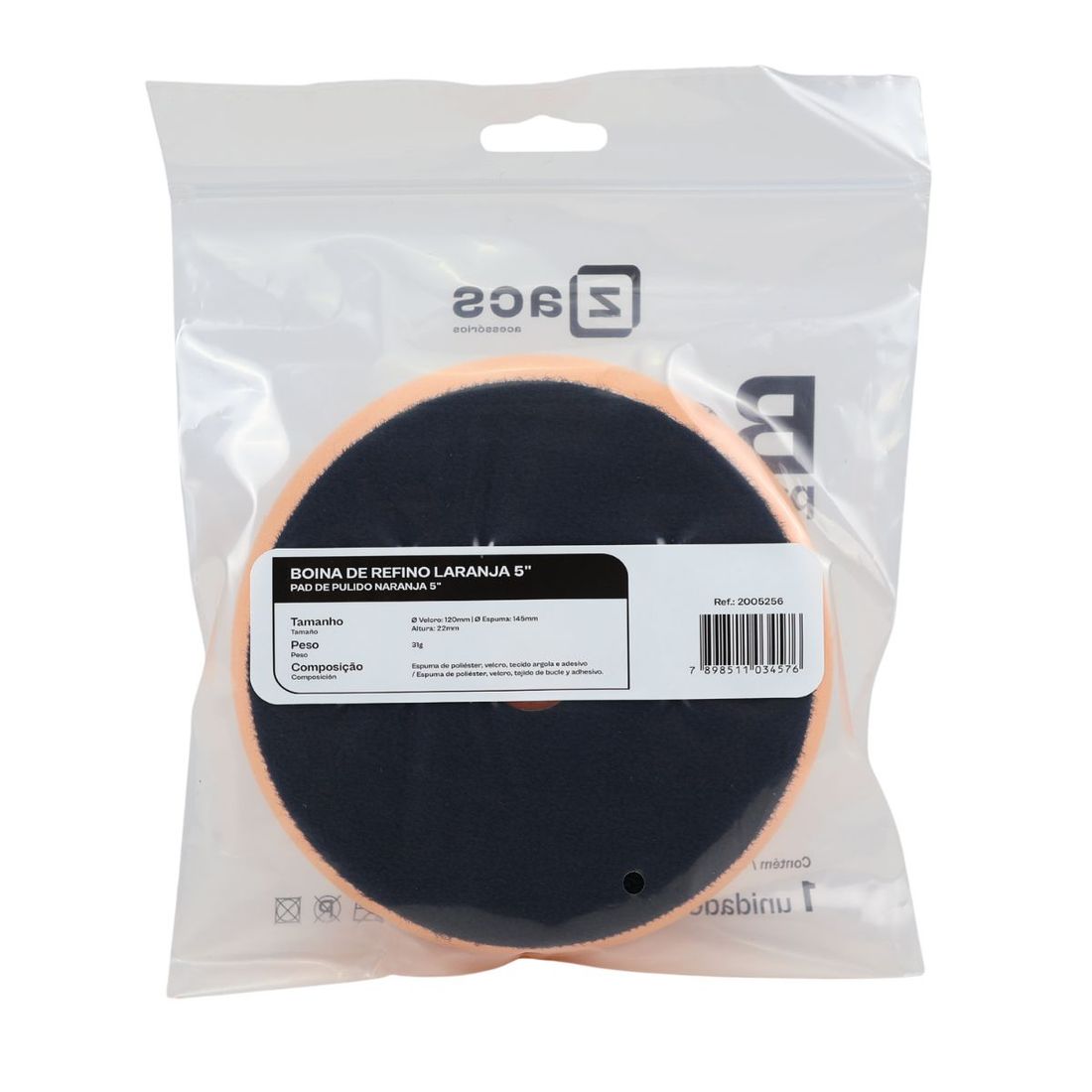 Boina Refino Laranja 5" Zacs Boina Refino Laranja 5" Zacs