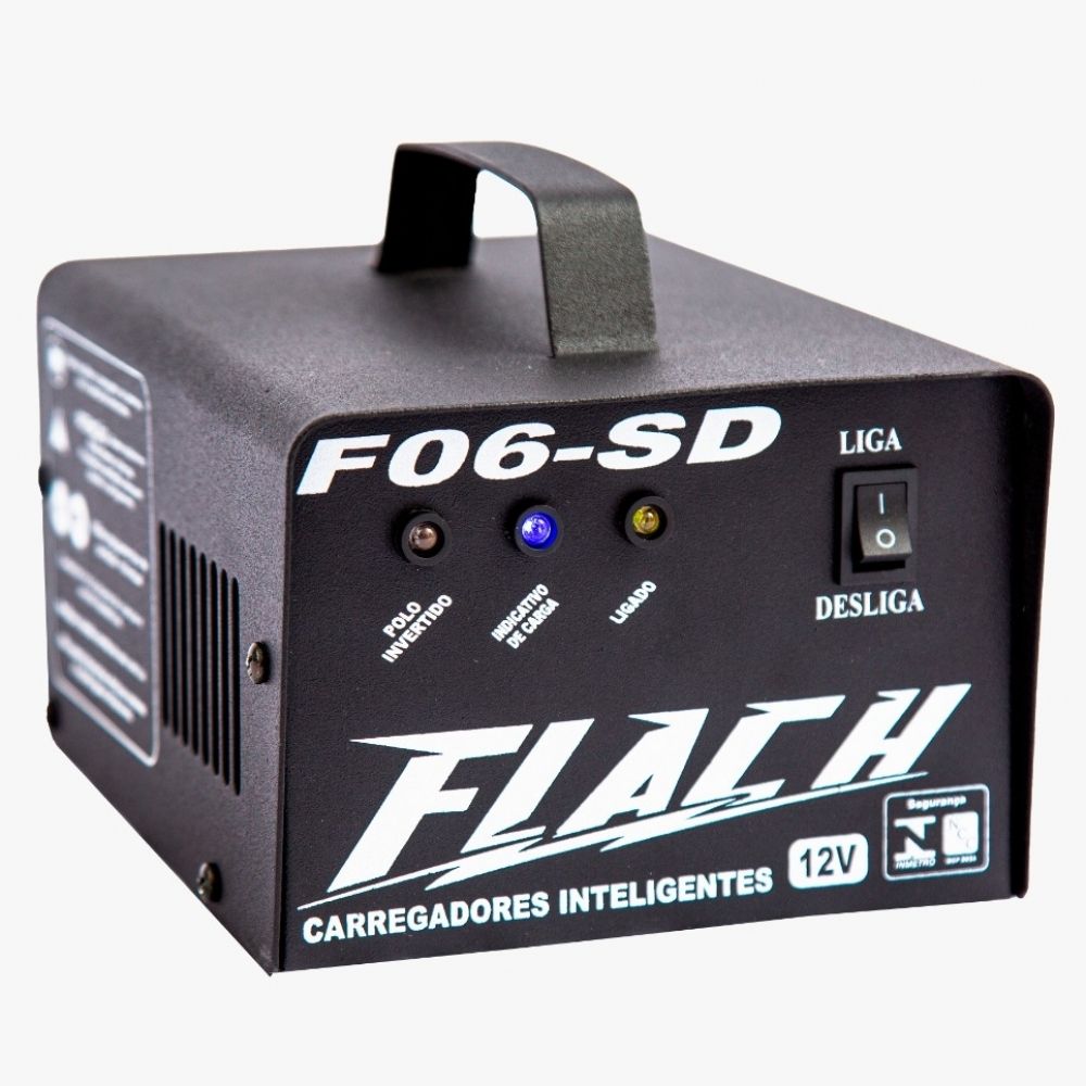 Carregador Baterias 12v 6Ah S/Display Flach F06-SD Carregador Baterias 12v 6Ah S/Display Flach F06-SD