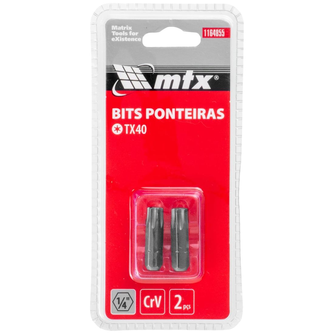 Ponteira Bits Torx T40 MTX 25mm Cartela 2pçs Ponteira Bits Torx T40 MTX 25mm Cartela 2pçs