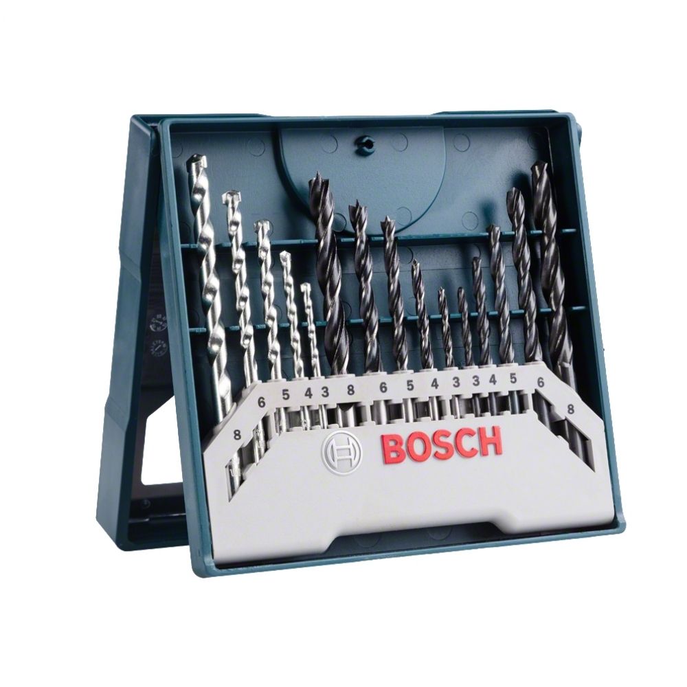 Jogo Brocas Concreto, Metal e Madeira Bosch Mini X-line com 15 pçs Jogo Brocas Concreto, Metal e Madeira Bosch Mini X-line com 15 pçs