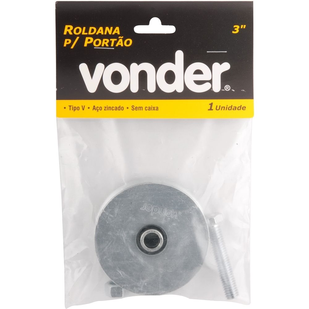 Roldana Portão 3" V Aço Zincado Vonder 3212300200