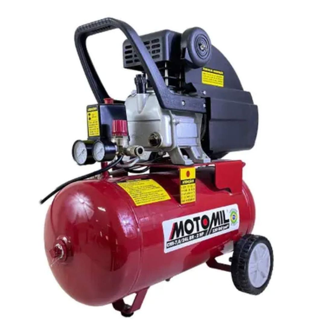 Motocompressor 7,6 Pés 24L 120PSI 2Cv 220V Motomil CMI-7,6/24 BR