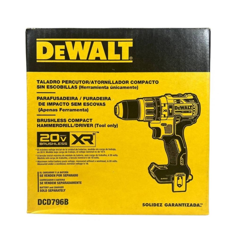 Parafusadeira e Furadeira de Impacto 1/2" 20V DCD796B DeWalt Parafusadeira e Furadeira de Impacto 1/2" 20V DCD796B DeWalt