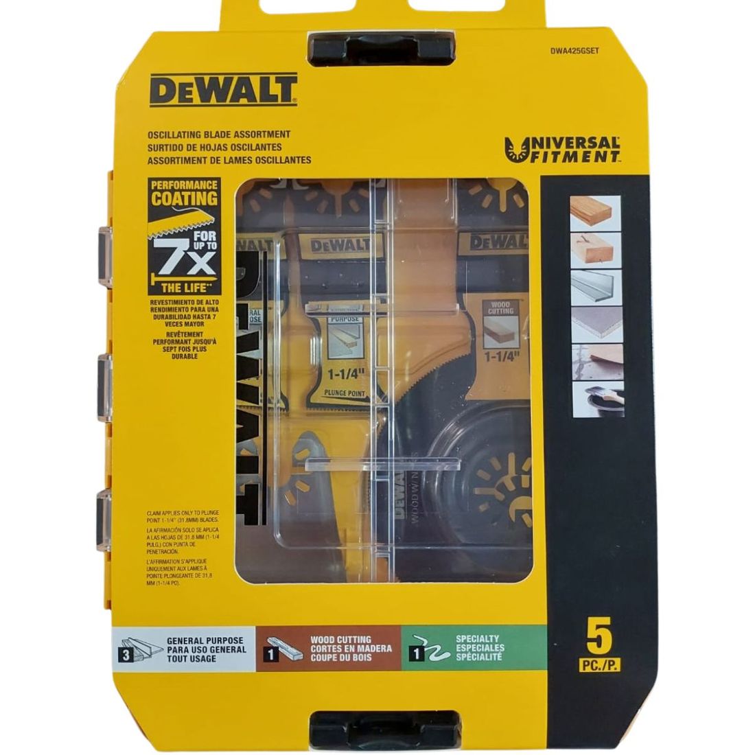 Jogo Lâminas Multiuso Multiferramenta DeWALT 5 Peças Jogo Lâminas Multiuso Multiferramenta DeWALT 5 Peças