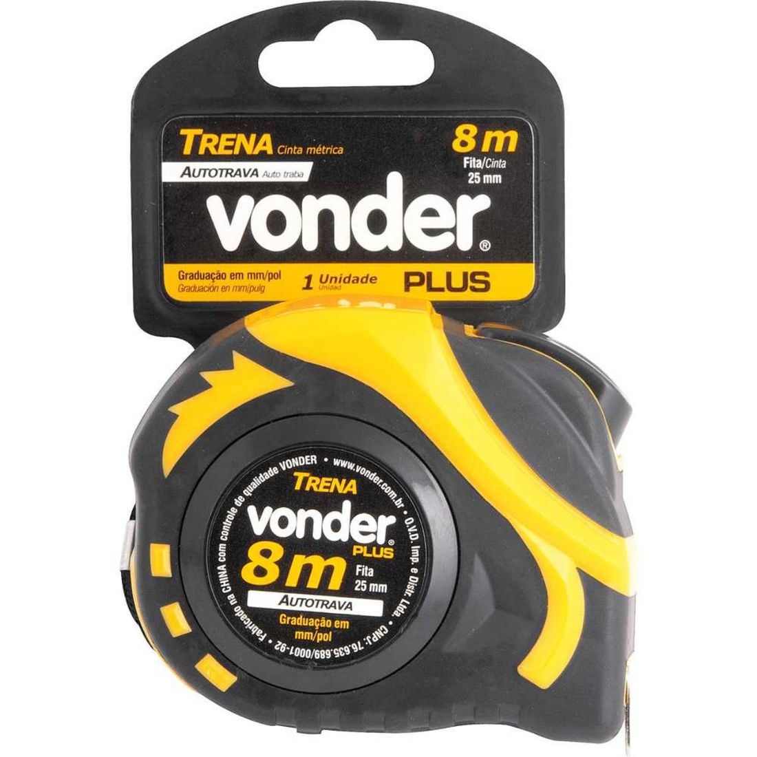 Trena Aço Emborrachada 8m X 25mm Vonder Trena Aço Emborrachada 8m X 25mm Vonder