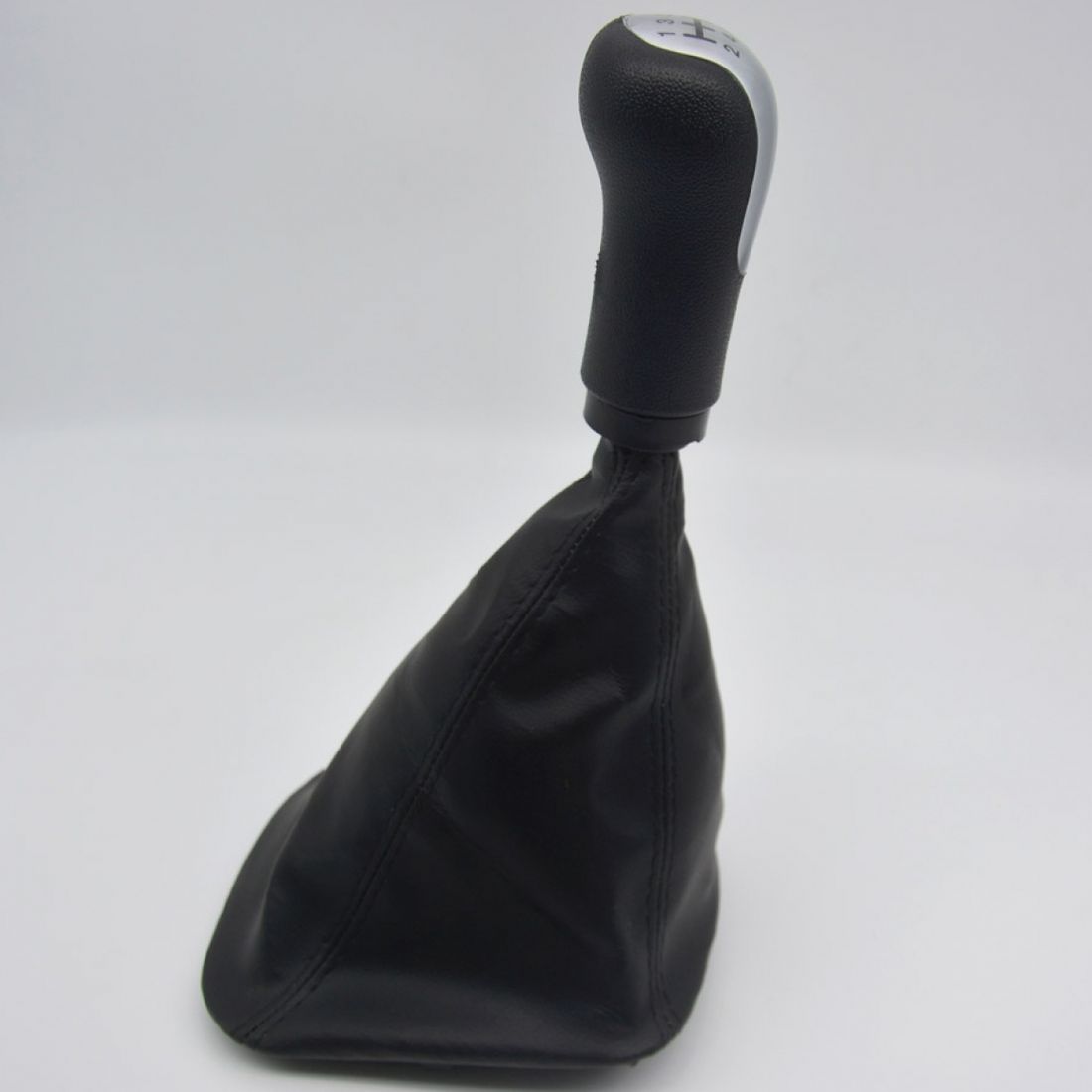 Kit Coifa Alavanca Câmbio Ford Ka 08/13 Preta C/Base C/Manopla Lente Prata