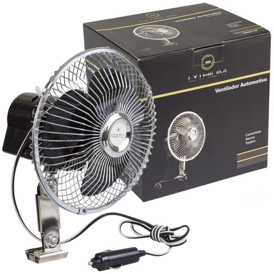 Ventilador Automotivo 8" 20Cm 12 Volts Lythium