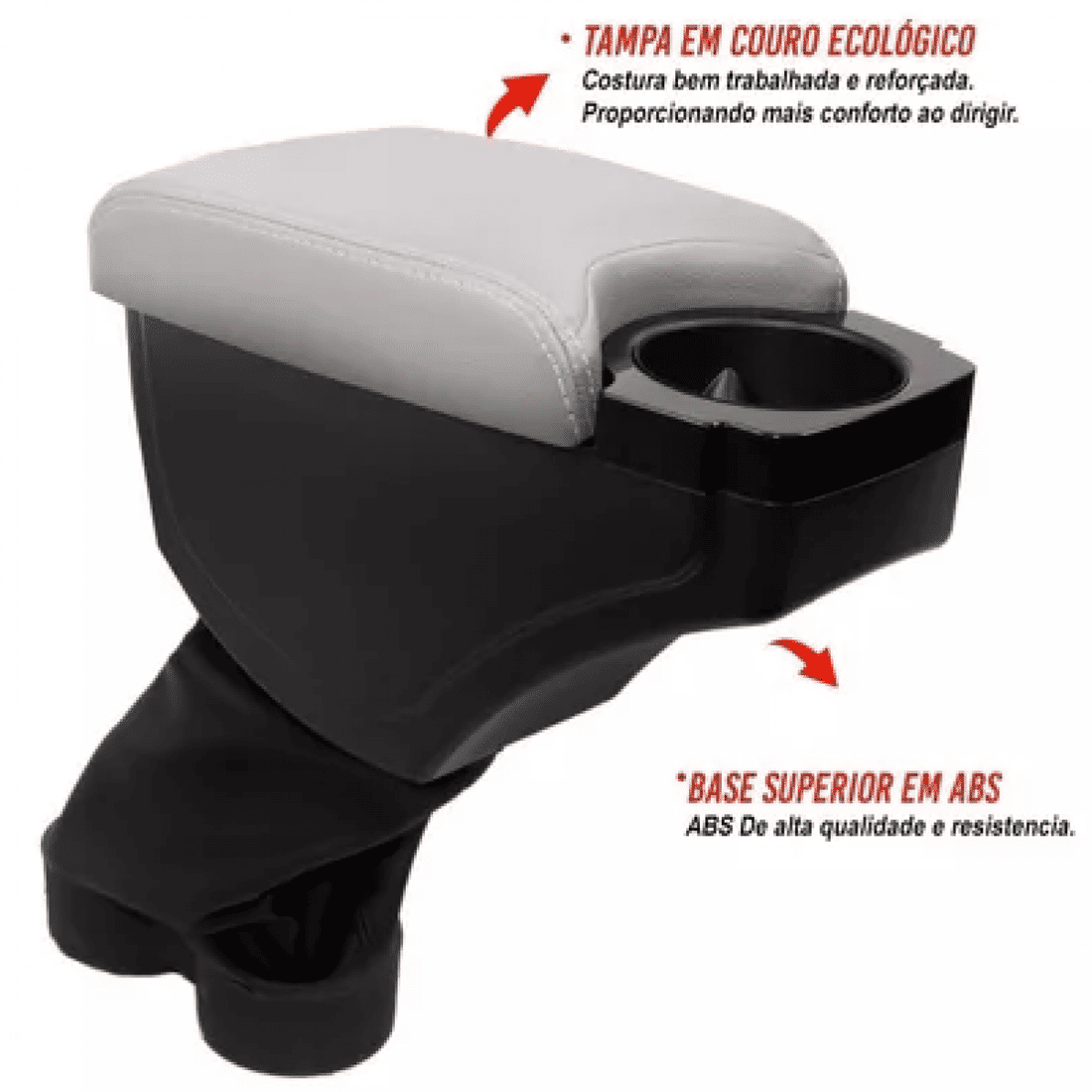 Apoio Braço Ford Ka/Ka+ 2015 a 2019 Cor Cinza C/Porta Copo