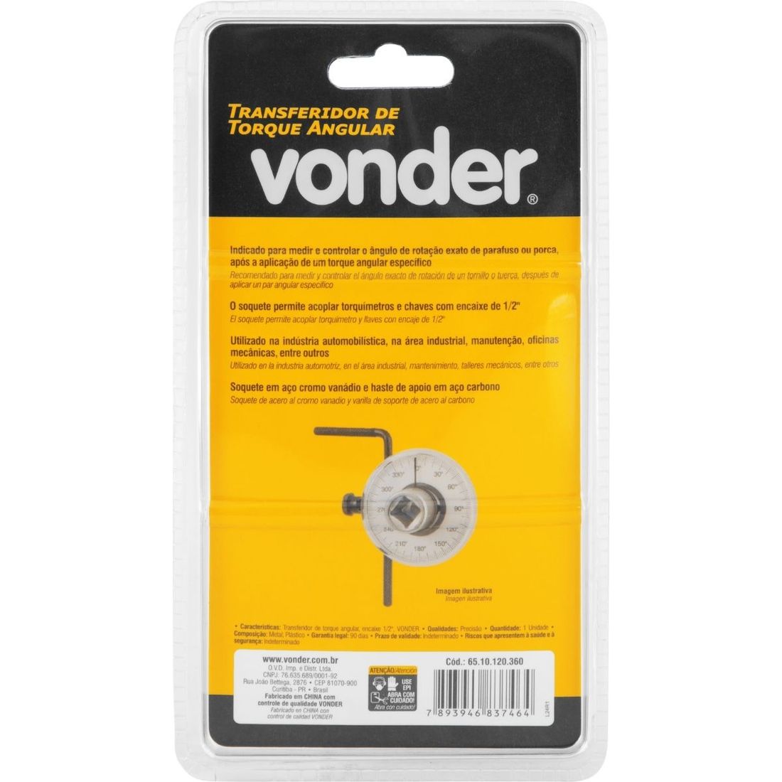 Transferidor de torque angular, encaixe 1/2" Vonder