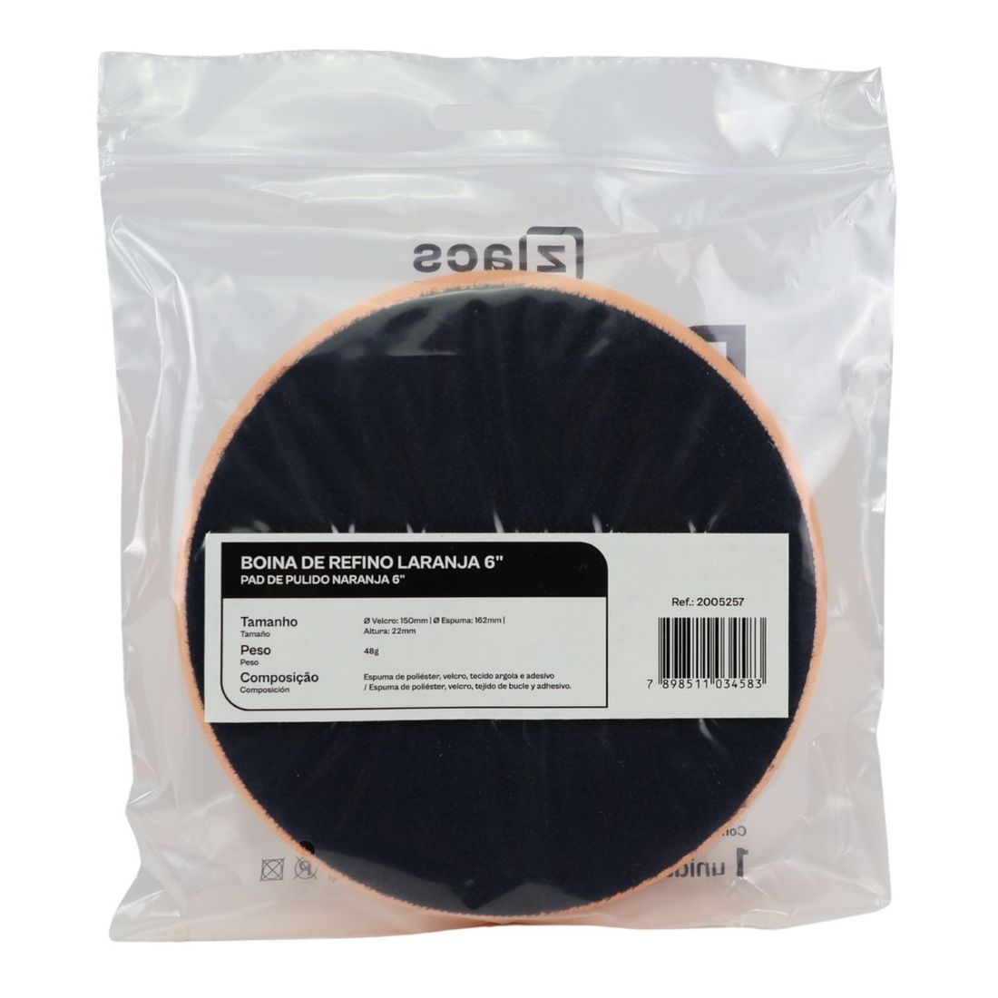 Boina Refino Laranja 6" Zacs Boina Refino Laranja 6" Zacs