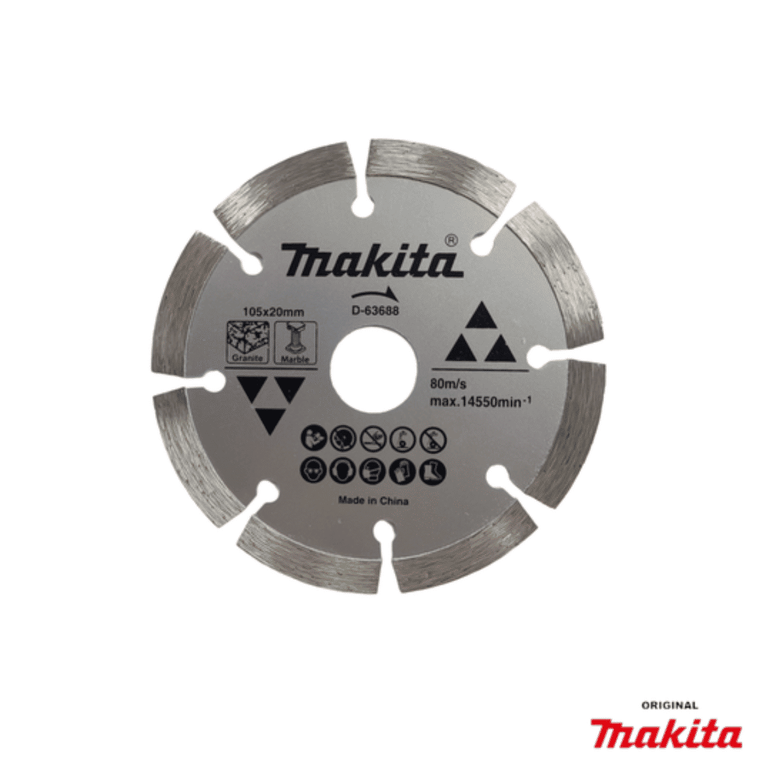 Disco Diamantado Segmentado 105x20mm Makita D-63688 Disco Diamantado Segmentado 105x20mm Makita D-63688