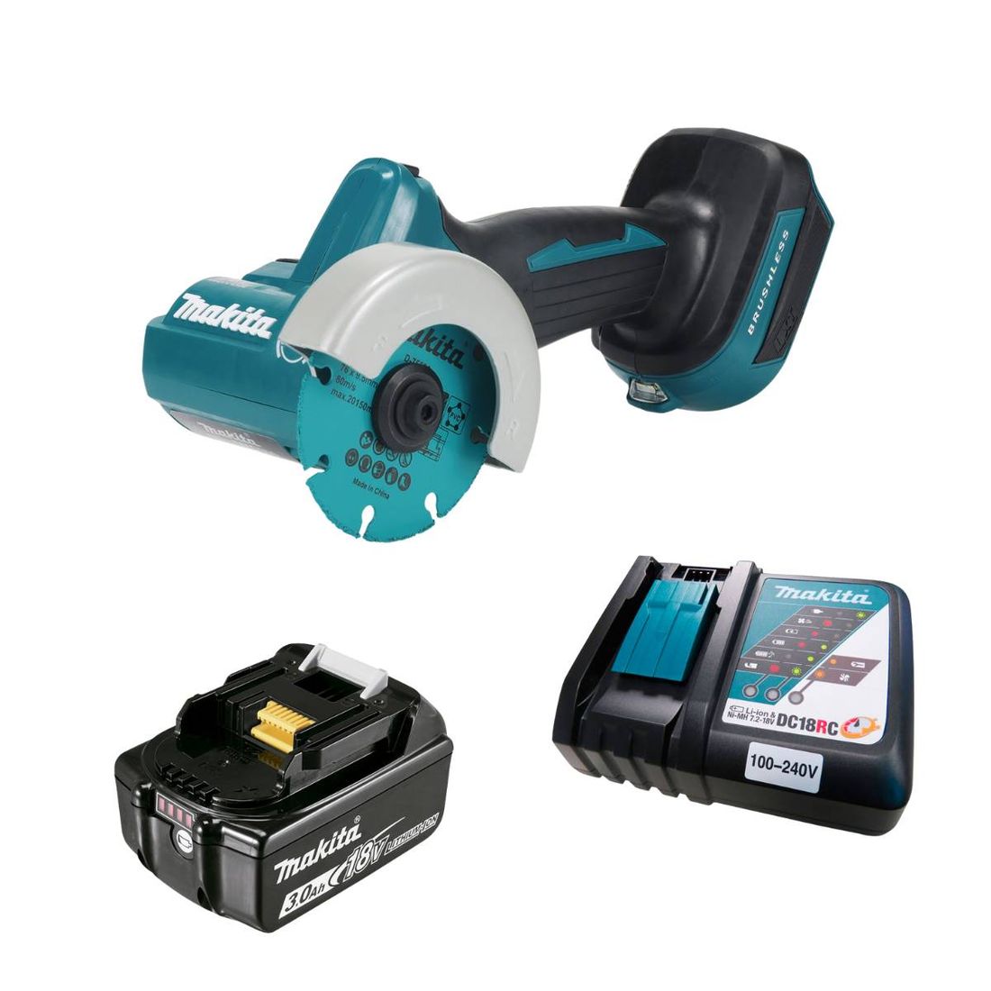 Cortadora Compacta 76mm Makita 18V LXT 1 Bateria
